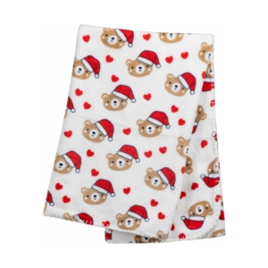 Set ARDESTO Christmas 3 items: blanket 90x75cm, decor. toy 25cm, basket D20cm, 100% polyester, brown