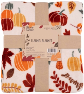 Плед ARDESTO Autumn Flannel 160х200см, 100% поліестер, осінь, білий