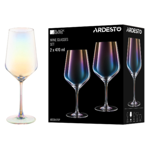 ARDESTO Набір келихів для вина Black Mars 470мл, 2шт, скло, прозорий