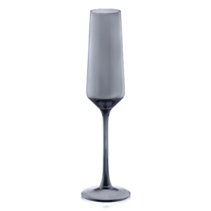ARDESTO Champagne glasses set Black Mars 185ml, 2pcs, glass, grey