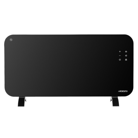 Convector heater ARDESTO CHH-2000EBG 20 m2, 2000W, Wi-Fi, electronic control, remote control, closed heating element, display, programmable, timer, IP24, glass, black