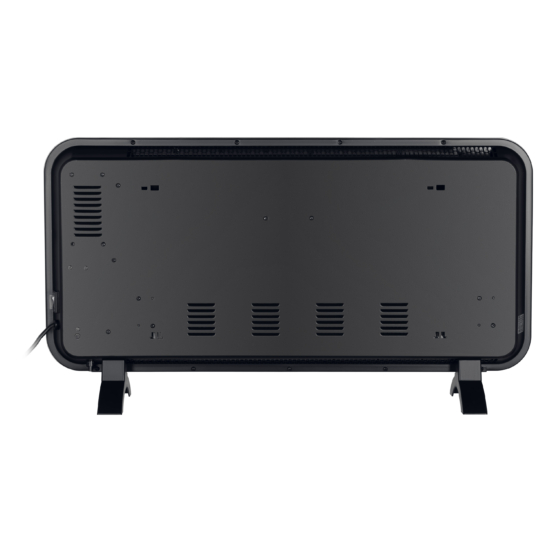 Convector heater ARDESTO CHH-2000EBG 20 m2, 2000W, Wi-Fi, electronic control, remote control, closed heating element, display, programmable, timer, IP24, glass, black