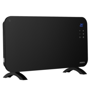 Convector heater ARDESTO CHH-2000EBG 20 m2, 2000W, Wi-Fi, electronic control, remote control, closed heating element, display, programmable, timer, IP24, glass, black