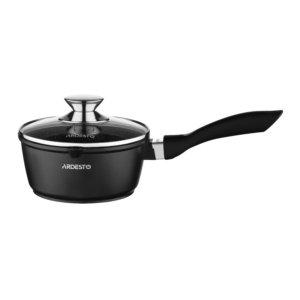 Saucepan with glass lid ARDESTO Gemini Lazio, 1.3l, aluminum, black