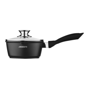 Saucepan with glass lid ARDESTO Gemini Lazio, 1.3l, aluminum, black