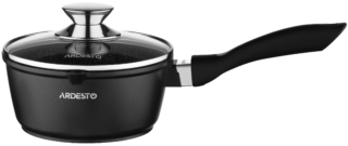 Saucepan with glass lid ARDESTO Gemini Lazio, 1.3l, aluminum, black