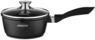 Saucepan with glass lid ARDESTO Gemini Lazio, 1.9l, aluminum, black