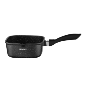 Saucepan with glass lid ARDESTO Gemini Piemonte, 2l, aluminum, square, black