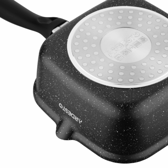Ковш со стеклянной крышкой ARDESTO Gemini Piemonte, 2л, алюминий, квадратная, черный