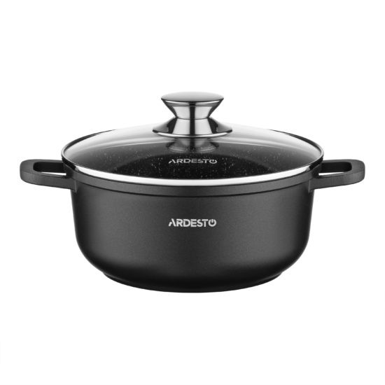 Кастрюля со стеклянной крышкой ARDESTO Gemini Lazio, 3.2л, алюминий, черный