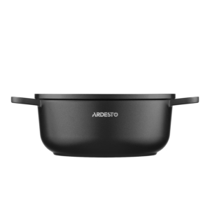 Casserole with glass lid ARDESTO Gemini Lazio, 3.2l, aluminum, black
