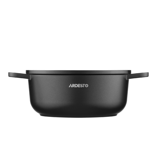 Кастрюля со стеклянной крышкой ARDESTO Gemini Lazio, 3.2л, алюминий, черный