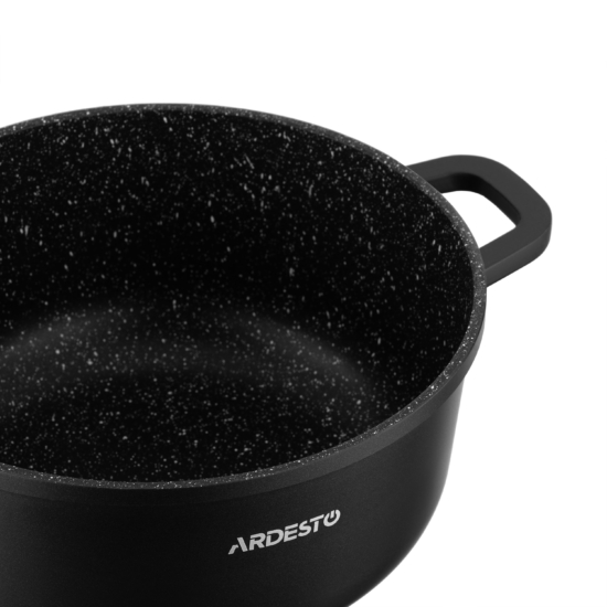 Кастрюля со стеклянной крышкой ARDESTO Gemini Lazio, 3.2л, алюминий, черный