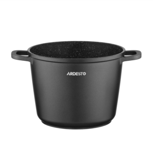Deep Casserole with glass lid ARDESTO Gemini Lazio, 4l, aluminum, black