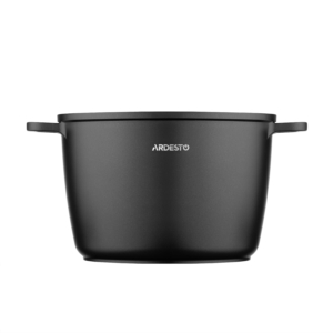 Deep Casserole with glass lid ARDESTO Gemini Lazio, 6.2l, aluminum, black