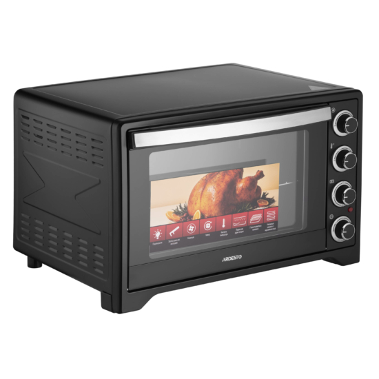 Electric oven ARDESTO, 60L, 2200W, mech., convection, double glass, black