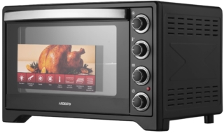 Electric oven ARDESTO, 60L, 2200W, mech., convection, double glass, black