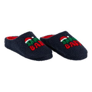 Slippers ARDESTO Christmas Santa 44/45 size, 100% polyester, sole 100% TPR, dark blue