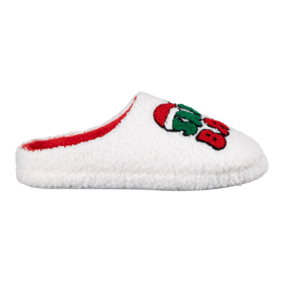 Slippers ARDESTO Christmas Santa 40/41 size, 100% polyester, sole 100% TPR, white