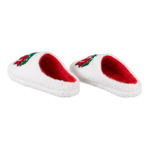 Slippers ARDESTO Christmas Santa 40/41 size, 100% polyester, sole 100% TPR, white