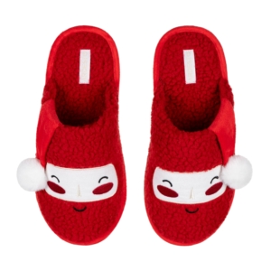 Slippers ARDESTO Christmas Santa 40/41 size, 100% polyester, sole 100% TPR, red