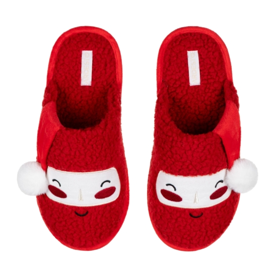 Slippers ARDESTO Christmas Santa 40/41 size, 100% polyester, sole 100% TPR, red