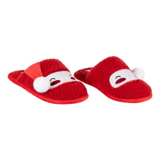 Slippers ARDESTO Christmas Santa 40/41 size, 100% polyester, sole 100% TPR, red