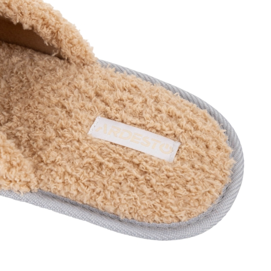 Slippers ARDESTO Christmas Santa 38/39 size, 100% polyester, sole 100% TPR, beige