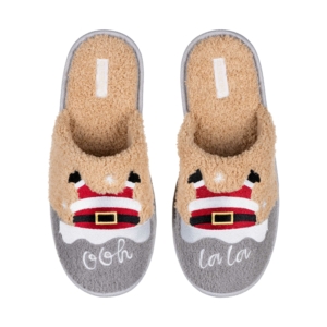 Slippers ARDESTO Christmas Santa 42/43 size, 100% polyester, sole 100% TPR, beige