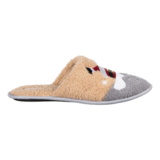 Slippers ARDESTO Christmas Santa 44/45 size, 100% polyester, sole 100% TPR, beige