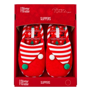 Slippers ARDESTO Christmas Elf 38/39 size, 100% polyester, sole 100% TPR, red
