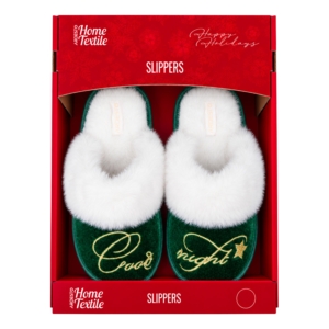 Slippers ARDESTO Christmas Night 36/37 size, 100% polyester, sole 100% TPR, green