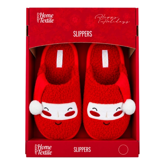 Обувь домашняя ARDESTO Christmas Santa 38/39 размер, 100% полиэстер, подошва 100% ТПР, красный