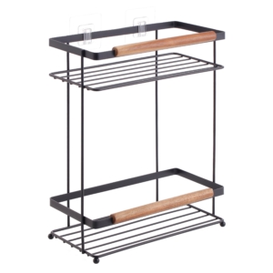 Shelf Ardesto Minimalism, 2-tier 20х32.9 cm, metal, wood, black