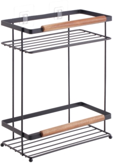 Shelf Ardesto Minimalism, 2-tier 20х32.9 cm, metal, wood, black