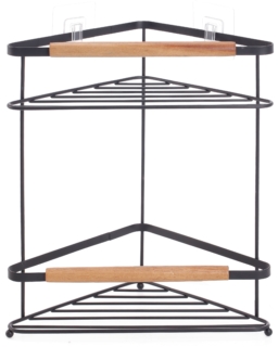 Corner shelf Ardesto Minimalism, 2-tier 20х32.9 cm, metal, wood, black