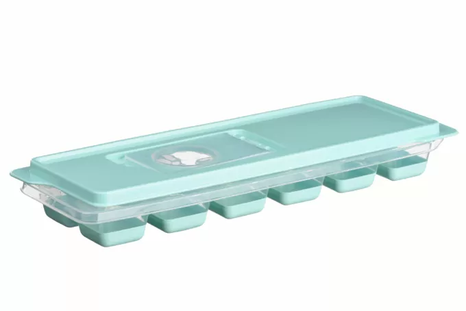 Ardesto Ice tray with lid Fresh, 27х9.5х3.8cm, silicone, plastic, blue