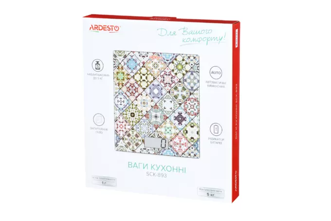 ARDESTO Ваги кухоннi SCK-893, макс. вага 5 кг/різнокольорові