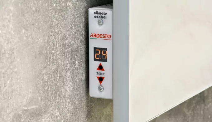 Керамічна панель ARDESTO, 15м2, 750Вт, електр. упр-ння, 90 х 60см, терморегулятор, білий мармур