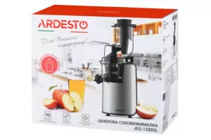 Ardesto auger juicer, 200W, bowl-0.6L, cake-0.6L, plastic/iron, silver-black