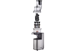 Ardesto auger juicer, 200W, bowl-0.6L, cake-0.6L, plastic/iron, silver-black