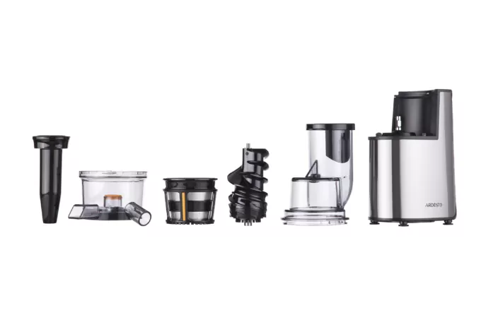 Ardesto auger juicer, 200W, bowl-0.6L, cake-0.6L, plastic/iron, silver-black