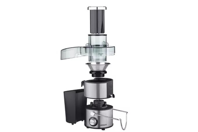 Ardesto centrifugal juicer, 1000W, bowl-0.5L, cake-1.5L, plastic/iron, silver-black