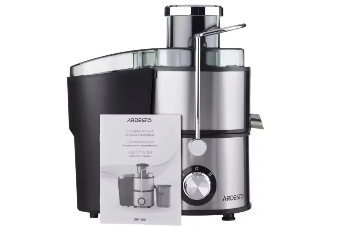 Ardesto centrifugal juicer, 1000W, bowl-0.5L, cake-1.5L, plastic/iron, silver-black