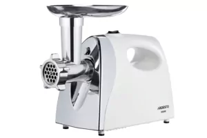 Ardesto meat grinder, 1800W, 2kg/min, 3 cutting plates, sausages nozzle, tomato juicer, plastik, white-silver