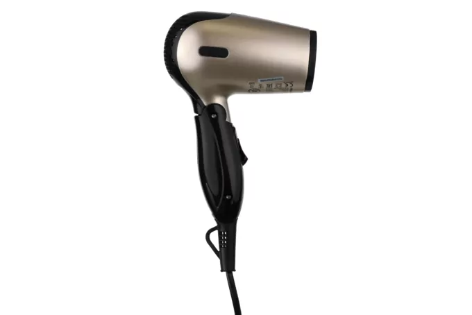 Hair Dryer ARDESTO travel, HD-Y220PRO,1850-2200В, 2 speeds, 2 temperature settings, folding handle, black+gold
