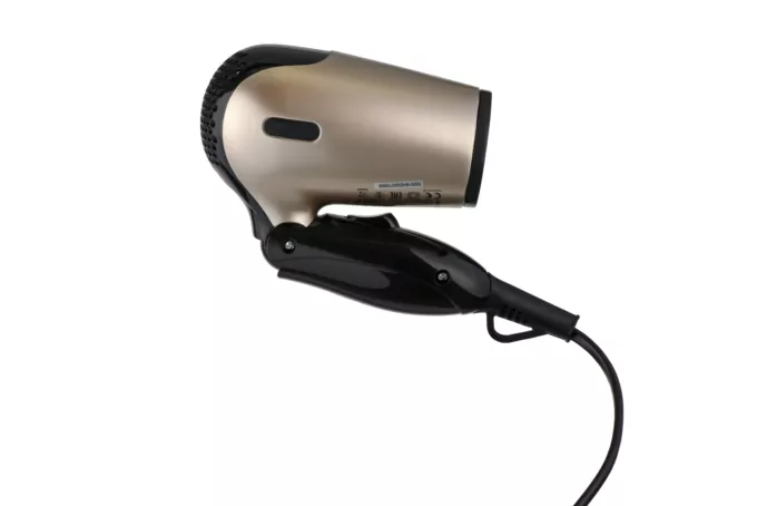 Hair Dryer ARDESTO travel, HD-Y220PRO,1850-2200В, 2 speeds, 2 temperature settings, folding handle, black+gold