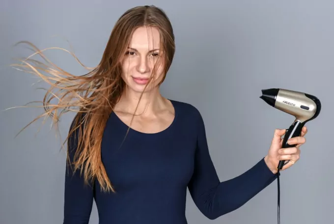 Hair Dryer ARDESTO travel, HD-Y220PRO,1850-2200В, 2 speeds, 2 temperature settings, folding handle, black+gold