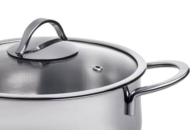 Ardesto Casserole with glass lid, Black Mars, 1.8l, stainless steel