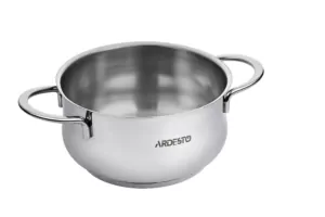 Ardesto Casserole with glass lid, Black Mars, 1.8l, stainless steel